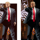 The image released by President Trump’s Instagram and Facebook accounts (left) compared with the original photo (right)